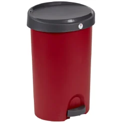 Gifi Nettoyage Et Entretien|Poubelle à pédale rouge et gris 27 L