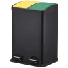 Gifi Nettoyage Et Entretien|Poubelle à pédale tri sélectif compartiment jaune et vert 20L x2