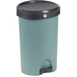 Gifi Nettoyage Et Entretien|Poubelle à pédale vert et gris 27 L