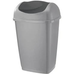 Gifi Nettoyage Et Entretien|Poubelle à rabat grise 25 L