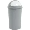 Gifi Nettoyage Et Entretien|Poubelle à rabat grise Ø39,5xH75cm 50L