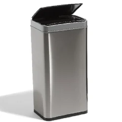 Gifi Nettoyage Et Entretien|Poubelle automatique avec seau gris métallisé 40 L