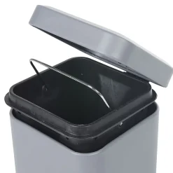 Gifi Nettoyage Et Entretien|Poubelle carrée 3L à pédale métal gris
