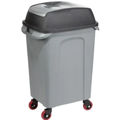 Gifi Nettoyage Et Entretien|Poubelle de garage 70L sur 4 roulettes