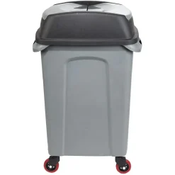 Gifi Nettoyage Et Entretien|Poubelle de garage 70L sur 4 roulettes