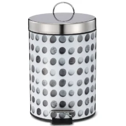 Gifi Nettoyage Et Entretien|Poubelle de salle de bain en métal décor galet 3L