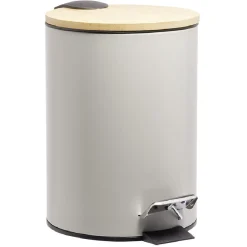 Gifi Nettoyage Et Entretien|Poubelle de salle de bain 3L gris naturel