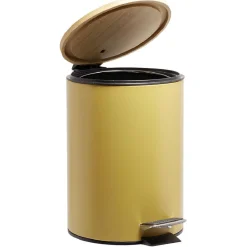 Gifi Nettoyage Et Entretien|Poubelle de salle de bain 3L jaune naturel