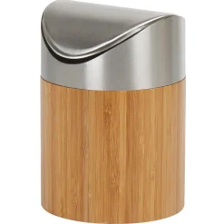 Gifi Nettoyage Et Entretien|Poubelle de table métal et bambou