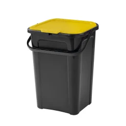 Gifi Nettoyage Et Entretien|Poubelle de tri couvercle jaune 45L
