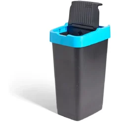 Gifi Nettoyage Et Entretien|Poubelle de tri pour papier 60L plastique bleu et noir