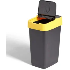 Gifi Nettoyage Et Entretien|Poubelle de tri pour plastique 35L plastique jaune et noir