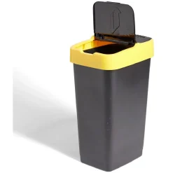Gifi Nettoyage Et Entretien|Poubelle de tri pour plastique 60L plastique jaune et noir