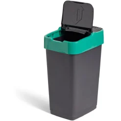 Gifi Nettoyage Et Entretien|Poubelle de tri pour verre 35L plastique vert et noir