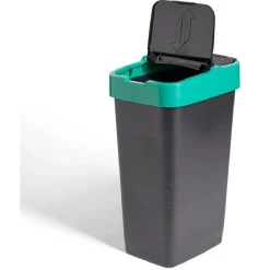 Gifi Nettoyage Et Entretien|Poubelle de tri pour verre 60L plastique vert et noir
