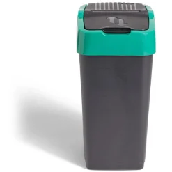 Gifi Nettoyage Et Entretien|Poubelle de tri pour verre 18L plastique vert et noir