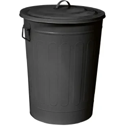 Gifi Nettoyage Et Entretien|Poubelle en métal noir mat 50 L