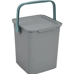 Gifi Nettoyage Et Entretien|Poubelle forme container avec anse gris vert 9 L