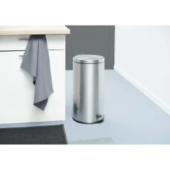 Gifi Nettoyage Et Entretien|Poubelle grise à pédale ronde 30 L