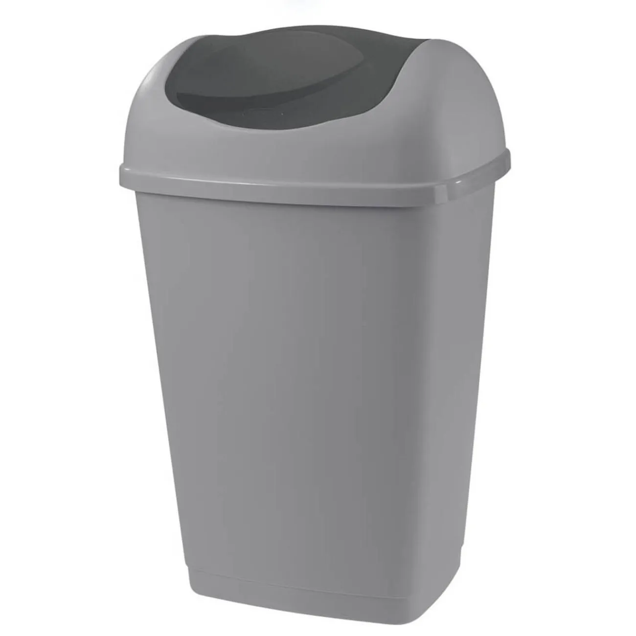 Gifi Nettoyage Et Entretien|Poubelle grise à rabat 50 L