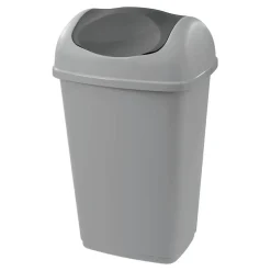 Gifi Nettoyage Et Entretien|Poubelle grise et noire à rabat 9 L