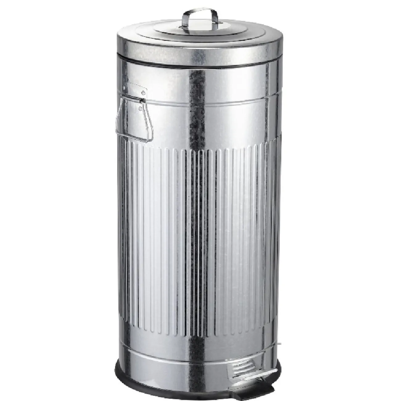 Gifi Nettoyage Et Entretien|Poubelle ronde à pédale 30 L gris métallisé