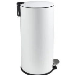 Gifi Nettoyage Et Entretien|Poubelle ronde à pédale blanc 27 L