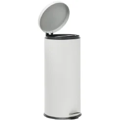 Gifi Nettoyage Et Entretien|Poubelle ronde à pédale métal Blanc 30l