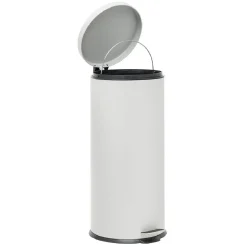 Gifi Nettoyage Et Entretien|Poubelle ronde à pédale métal Blanc 30l