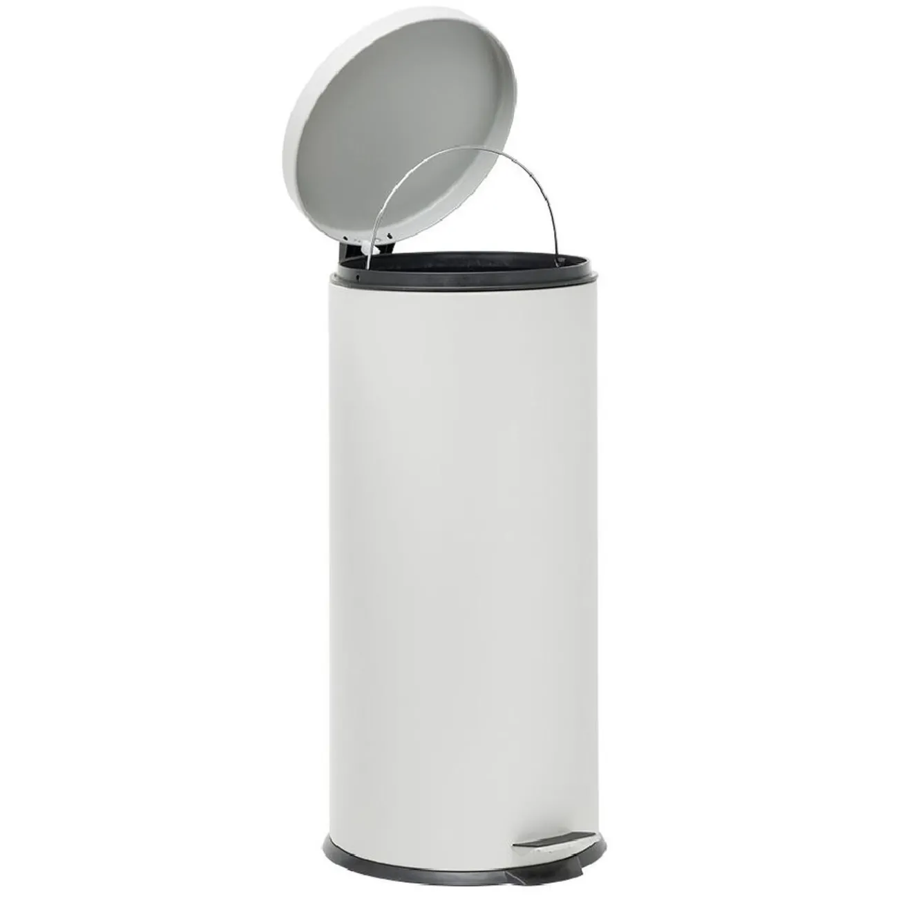 Gifi Nettoyage Et Entretien|Poubelle ronde à pédale métal Blanc 30l