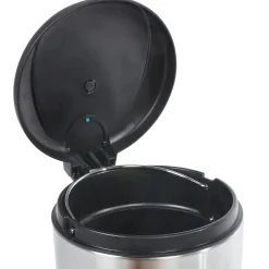 Gifi Nettoyage Et Entretien|Poubelle ronde 3L à pédale métal gris noir