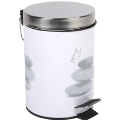 Gifi Nettoyage Et Entretien|Poubelle salle de bain 3 L design galets