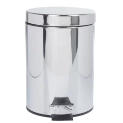 Gifi Nettoyage Et Entretien|Poubelle salle de bain 3 L grise chromée