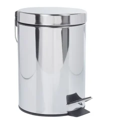 Gifi Nettoyage Et Entretien|Poubelle salle de bain 3 L grise chromée