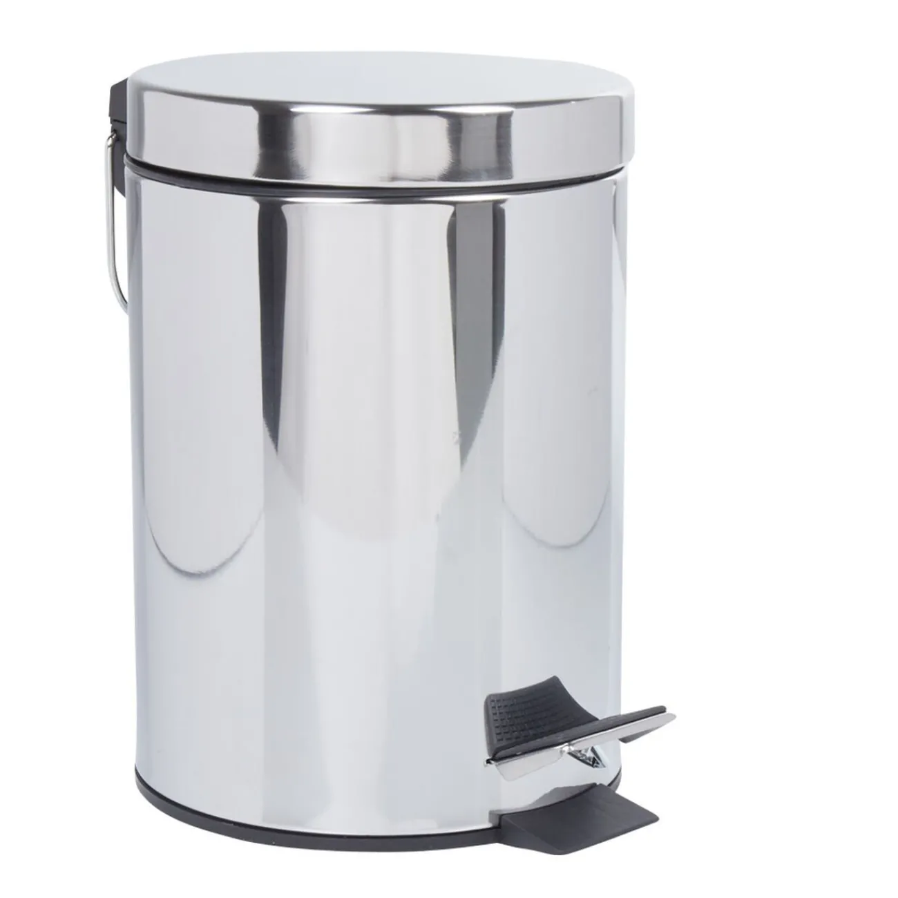 Gifi Nettoyage Et Entretien|Poubelle salle de bain 3 L grise chromée