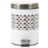 Gifi Nettoyage Et Entretien|Poubelle salle de bain blanche motif triangles 3 L