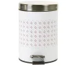 Gifi Nettoyage Et Entretien|Poubelle salle de bain blanche motif fleurs 3 L