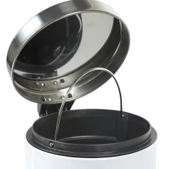 Gifi Nettoyage Et Entretien|Poubelle salle de bain blanche motif pissenlit 3 L