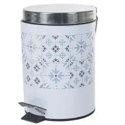 Gifi Nettoyage Et Entretien|Poubelle salle de bain blanche carreau de ciment