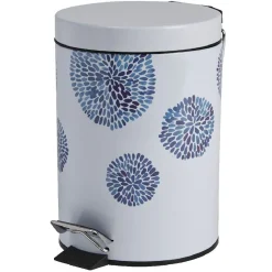 Gifi Nettoyage Et Entretien|Poubelle salle de bain blanche design cyclade bleu