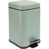 Gifi Nettoyage Et Entretien|Poubelle salle de bain carré à pédale métal vert sauge 16x16xH25,5cm 3L