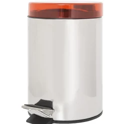 Gifi Nettoyage Et Entretien|Poubelle salle de bain grise et rouge 3 L