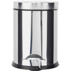 Gifi Nettoyage Et Entretien|Poubelle salle de bain inox gris chromé 3L - Ø17xH24cm