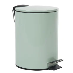 Gifi Nettoyage Et Entretien|Poubelle salle de bain métal uni vert d'eau 3L