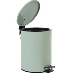Gifi Nettoyage Et Entretien|Poubelle salle de bain métal uni vert d'eau 3L