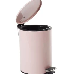 Gifi Nettoyage Et Entretien|Poubelle salle de bain métal uni rose 3L