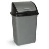 Gifi Nettoyage Et Entretien|Poubelle Swing à rabat 26 L gris et noir