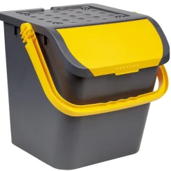 Gifi Nettoyage Et Entretien|Poubelle tri des déchets noir et jaune 28 L