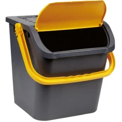 Gifi Nettoyage Et Entretien|Poubelle tri des déchets noir et jaune 28 L