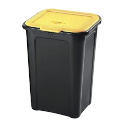 Gifi Nettoyage Et Entretien|Poubelle tri sélectif noir et jaune 45L